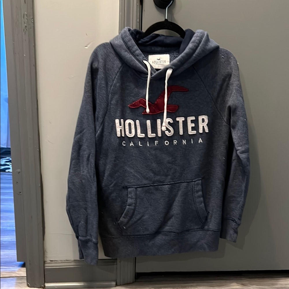 Hollister Men's Blue Hoodie